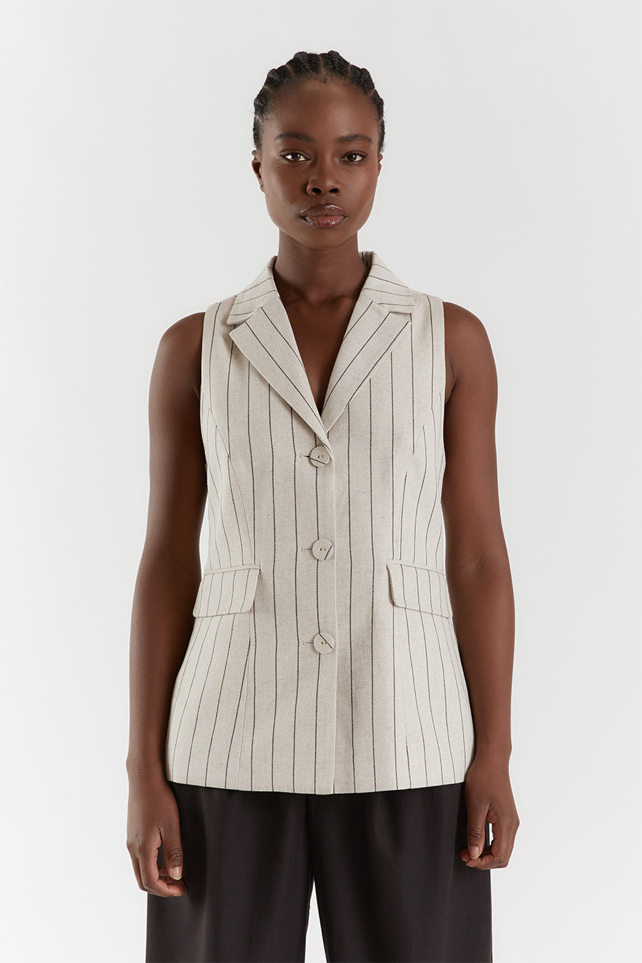 MURPHY NATURAL PINSTRIPE VEST