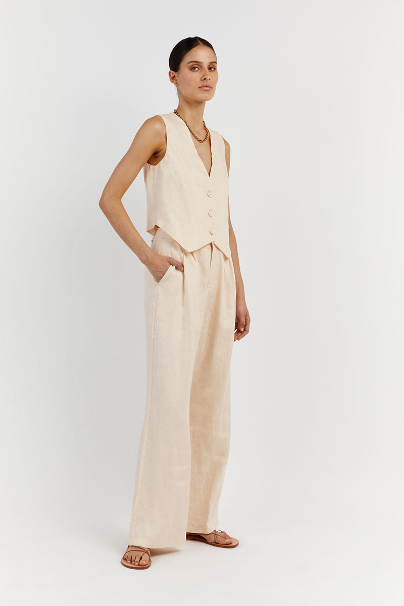 BANKS BUTTER LINEN VEST
