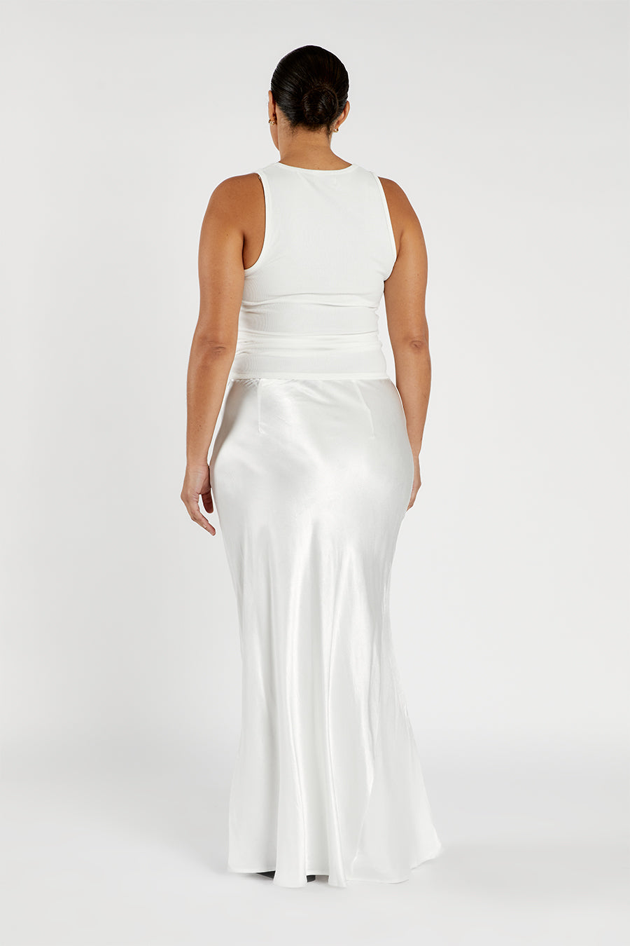 CHARLI WHITE SATIN MAXI SKIRT