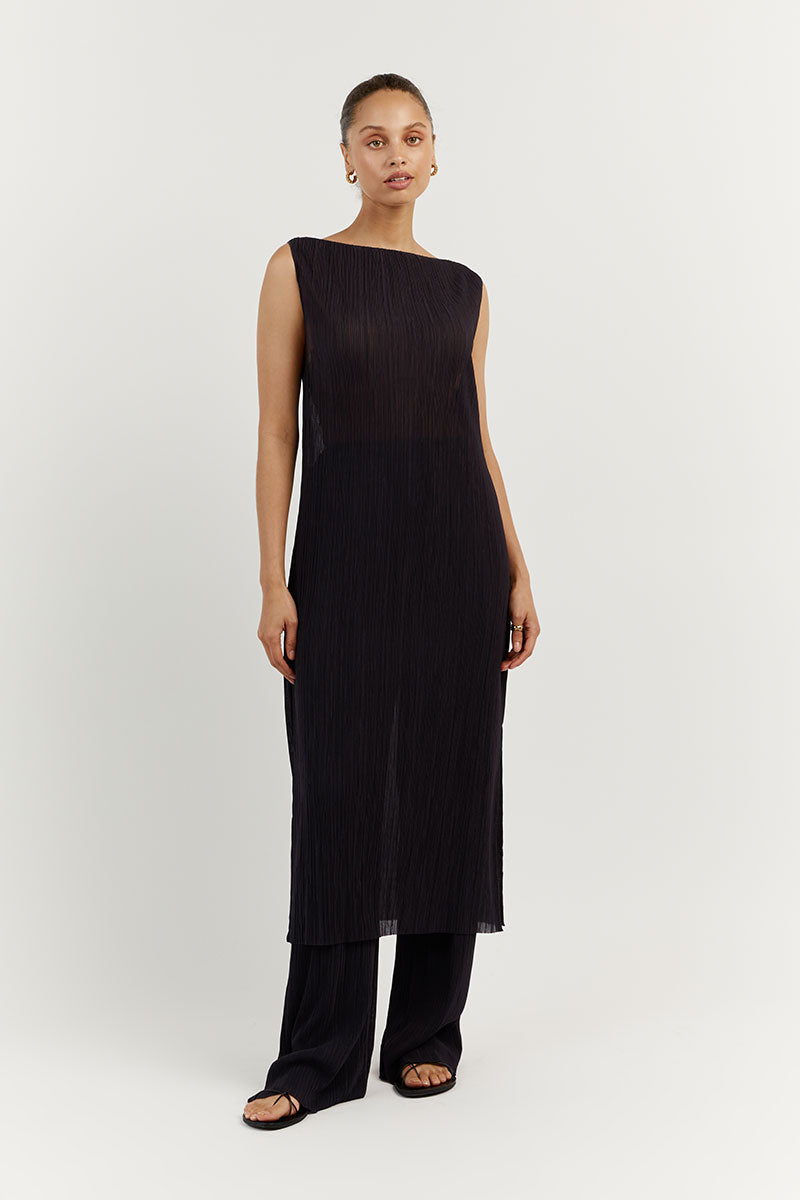 PORTER INK PLISSE TUNIC TOP