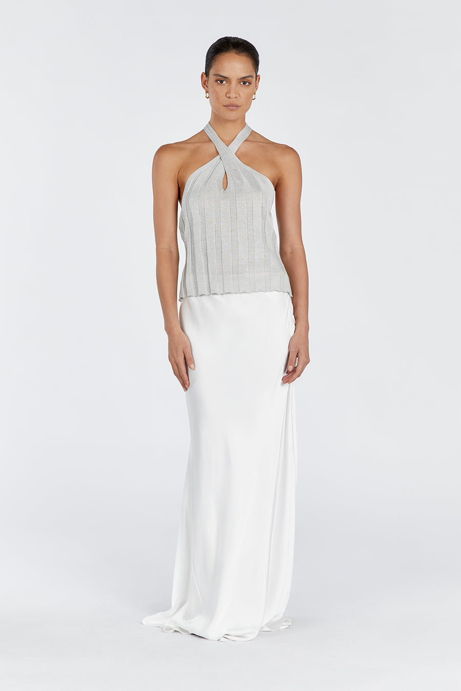 EVERLY SILVER TWIST KNIT TOP