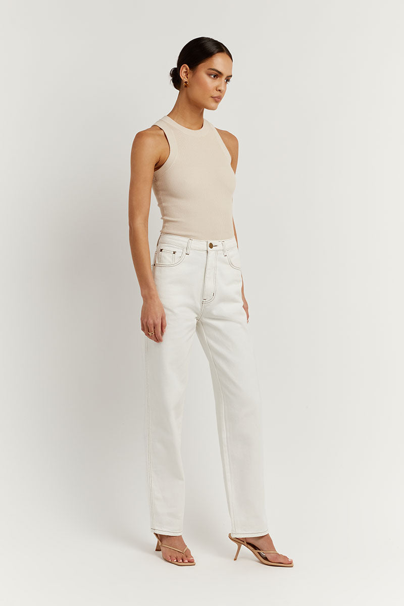 AGNES OFF WHITE STRAIGHT DENIM JEAN