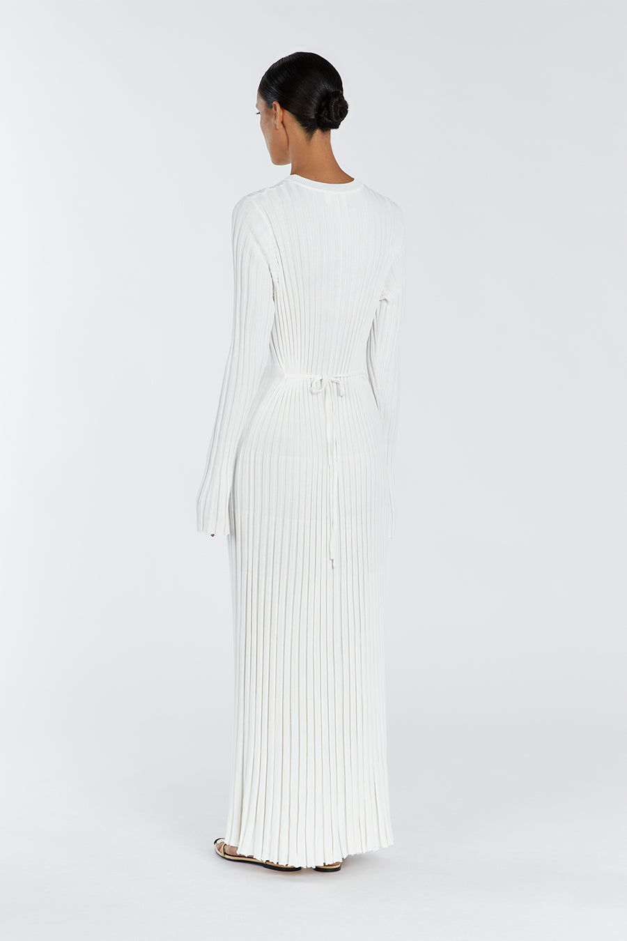 ADA OFF WHITE LONG SLEEVE MIDI DRESS