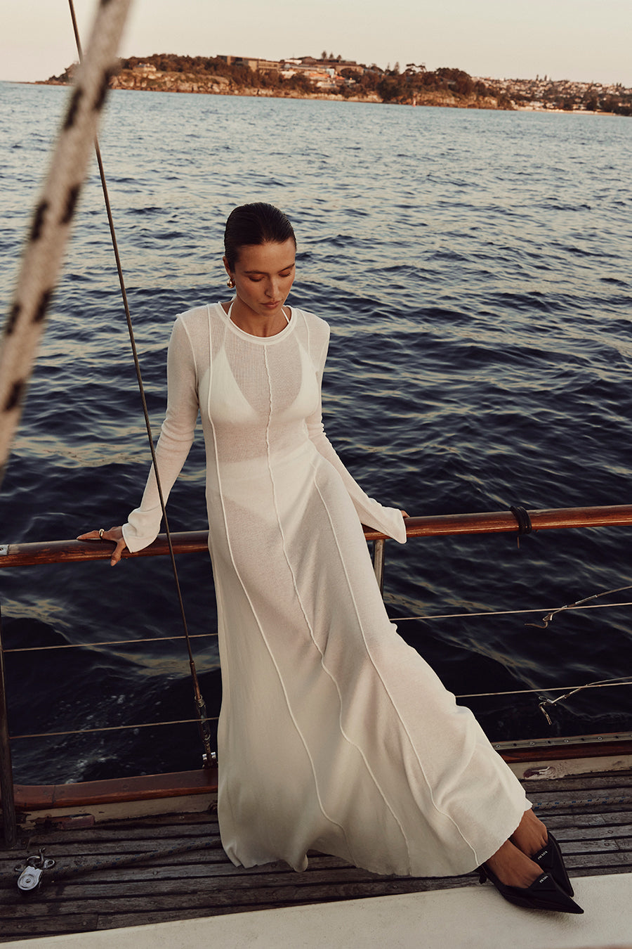 PARKER OFF WHITE LONG SLEEVE DRESS
