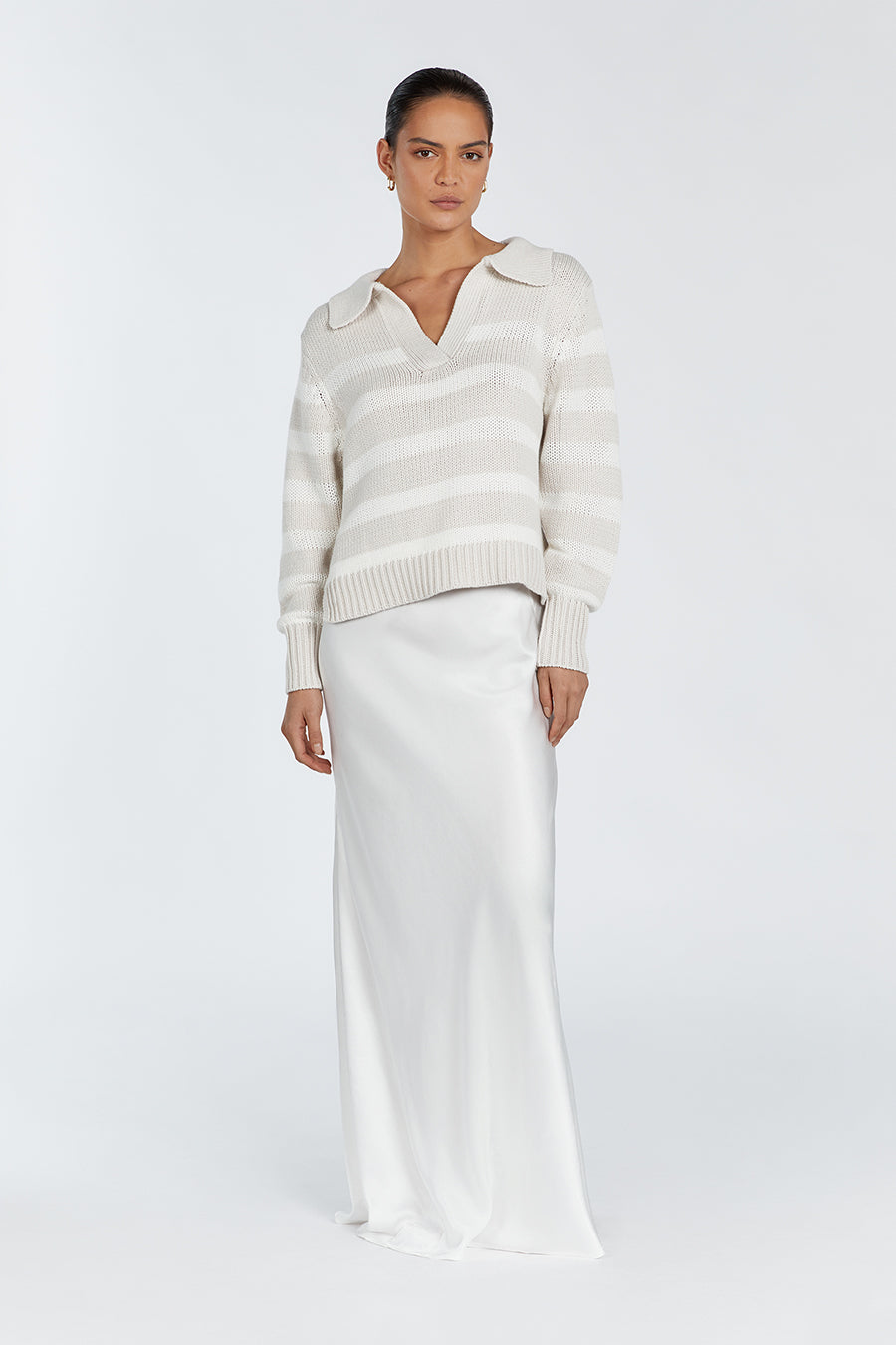 COLBIE CREAM STRIPE KNIT JUMPER