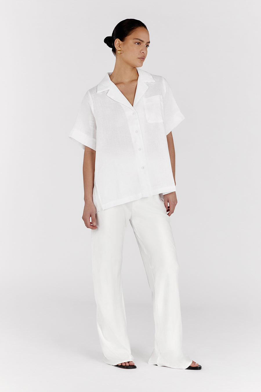 AISLE WHITE SATIN BIAS CUT PANT