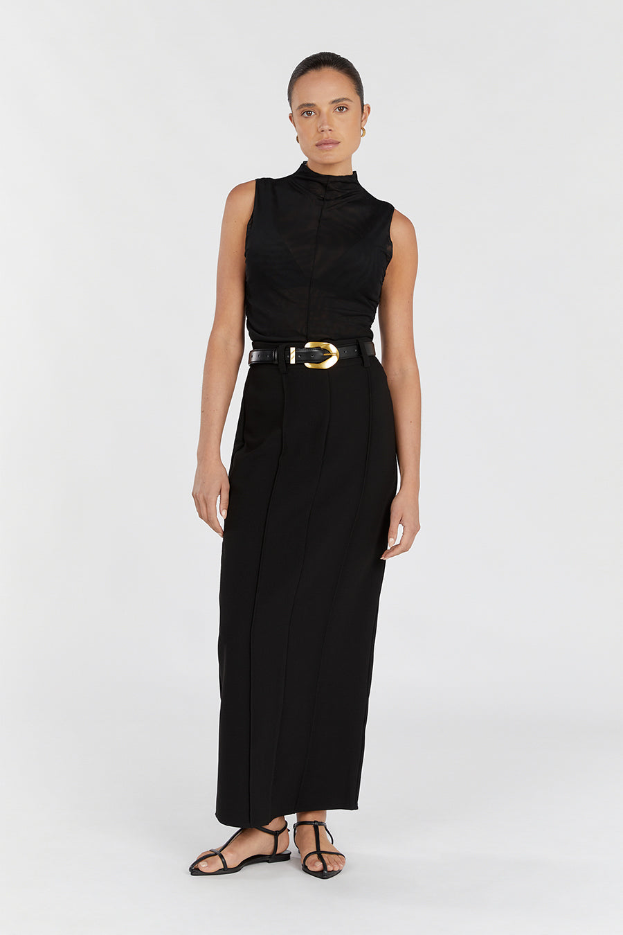 ROWAN BLACK MIDI SKIRT