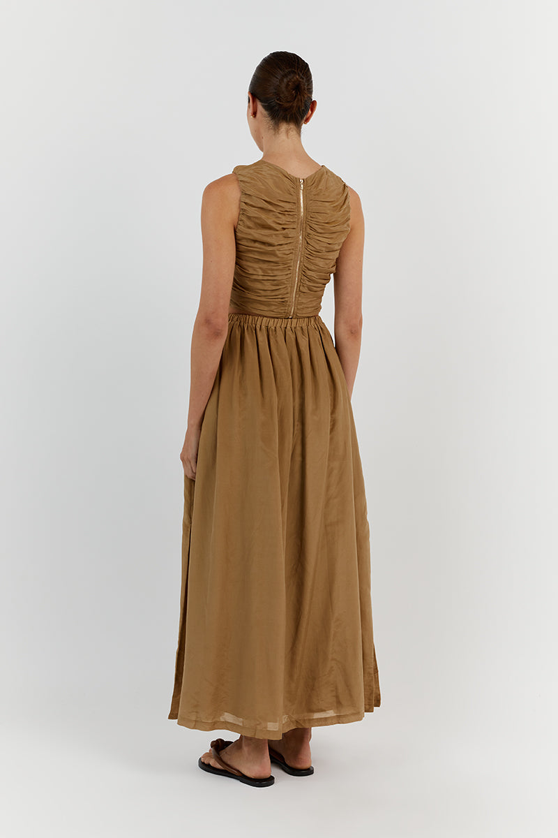 FRANKIE GOLD MIDI SKIRT