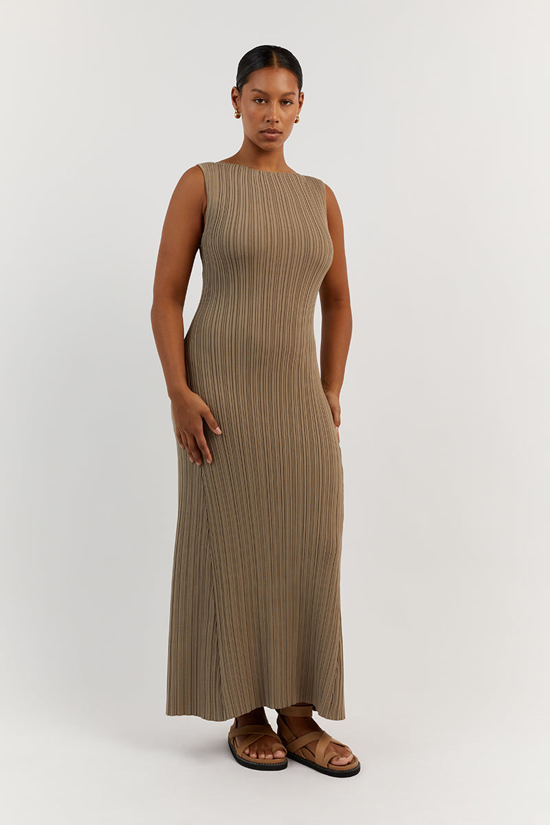 IVY MOSS SLEEVELESS MIDI DRESS