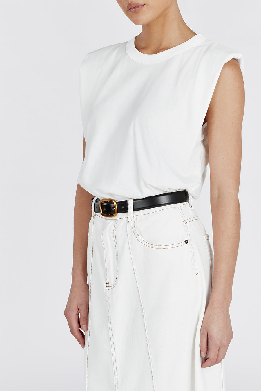 AIDEN OFF WHITE MUSCLE TANK