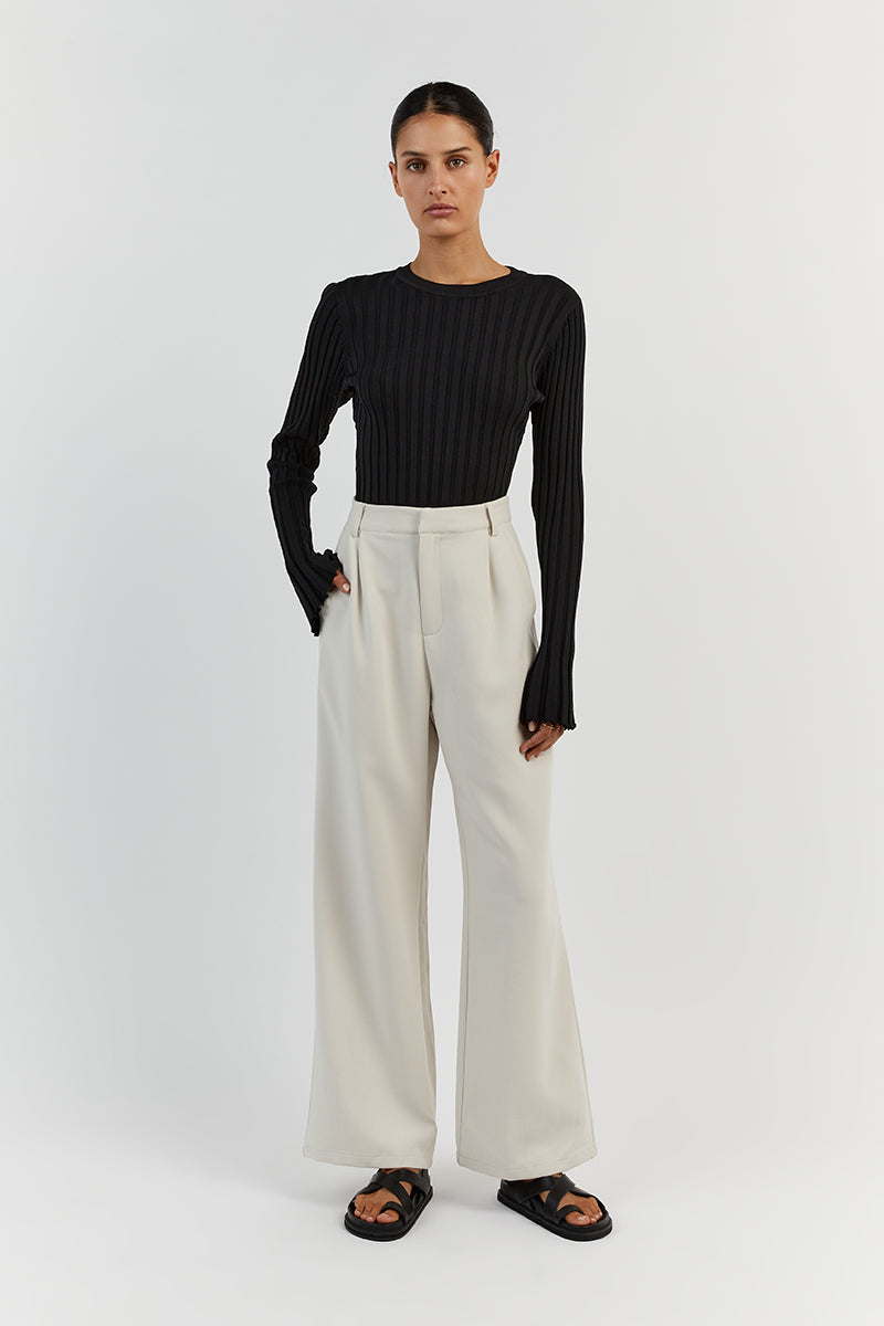 ADA BLACK LONG SLEEVE KNIT TOP
