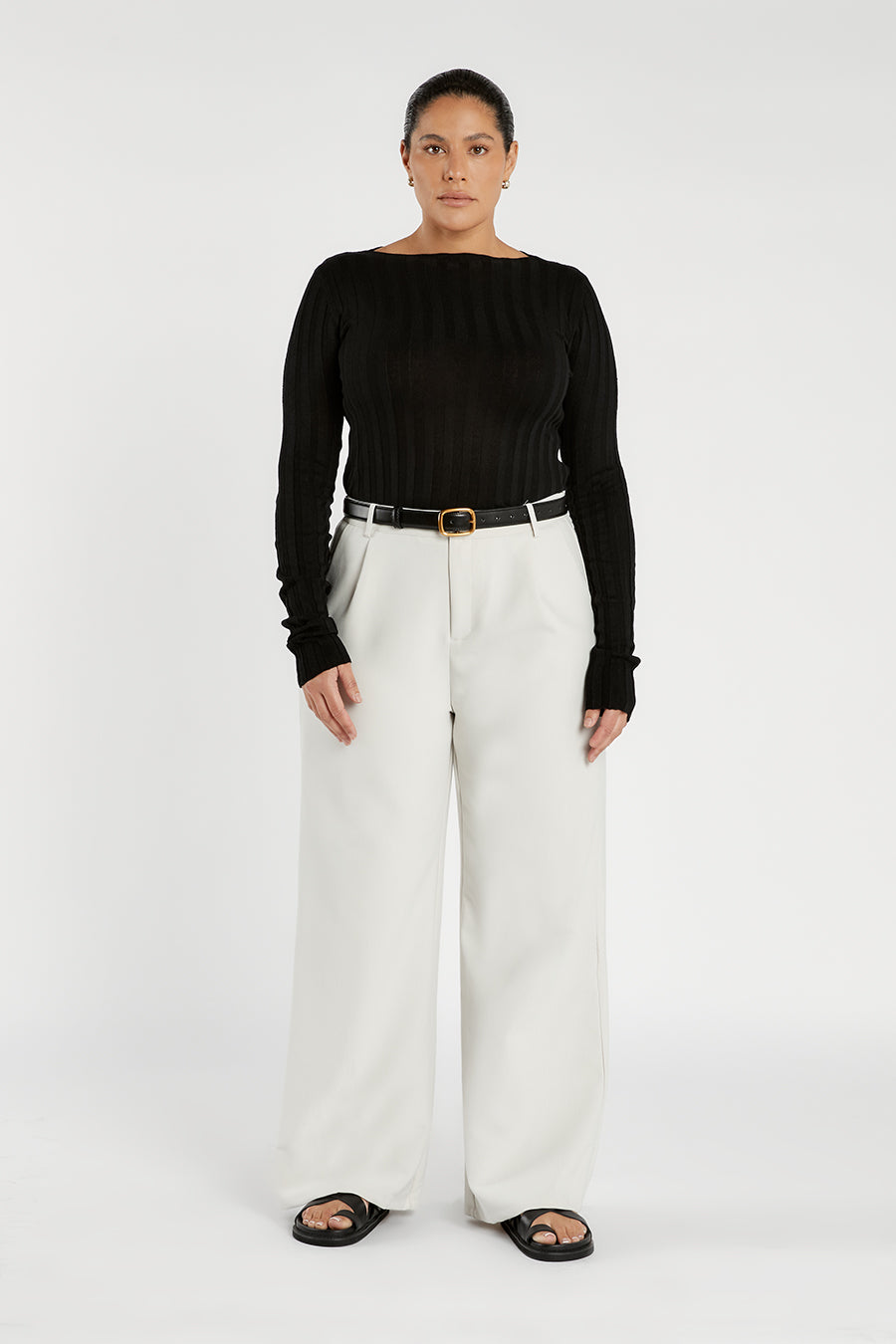 GOLDIE BLACK LONG SLEEVE TOP