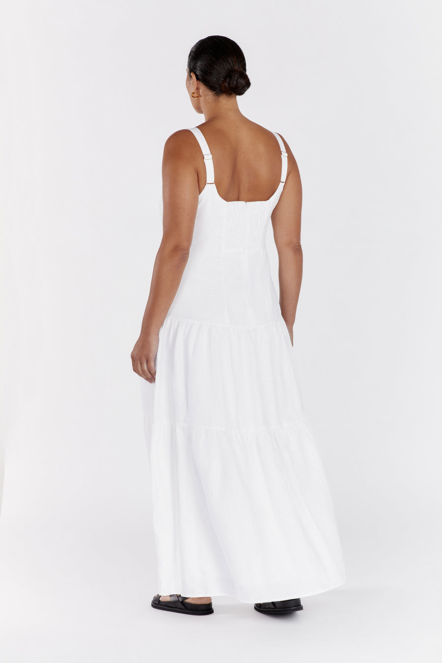 CAMILLE WHITE LINEN MAXI DRESS