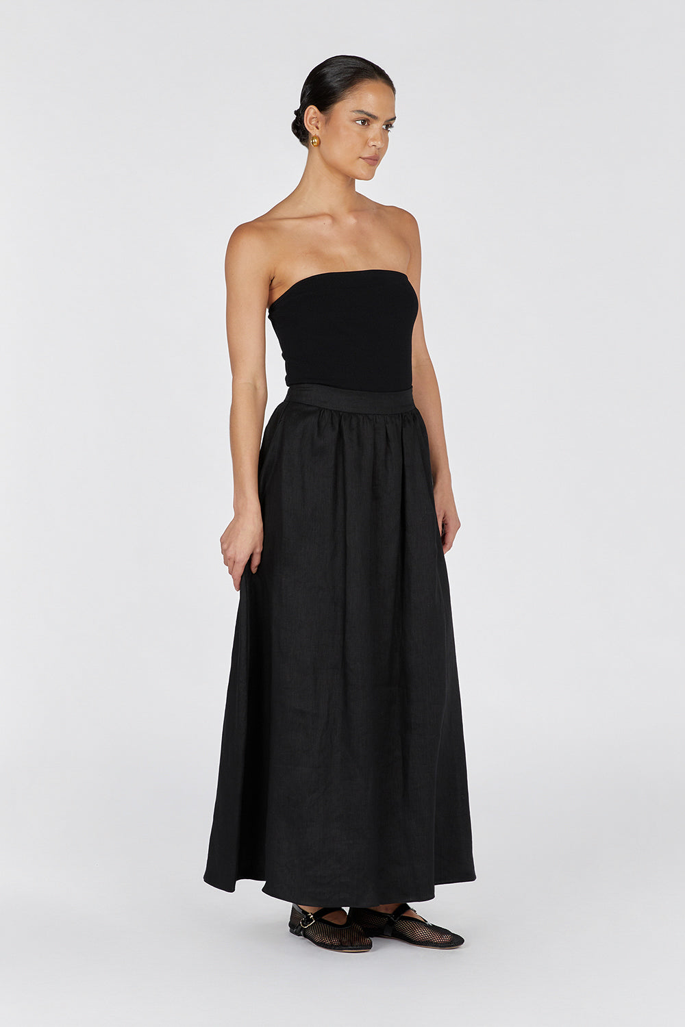 VERA BLACK KNIT BANDEAU TOP