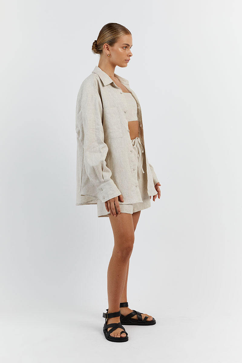 HAZEL NATURAL LINEN JOGGER SHORT