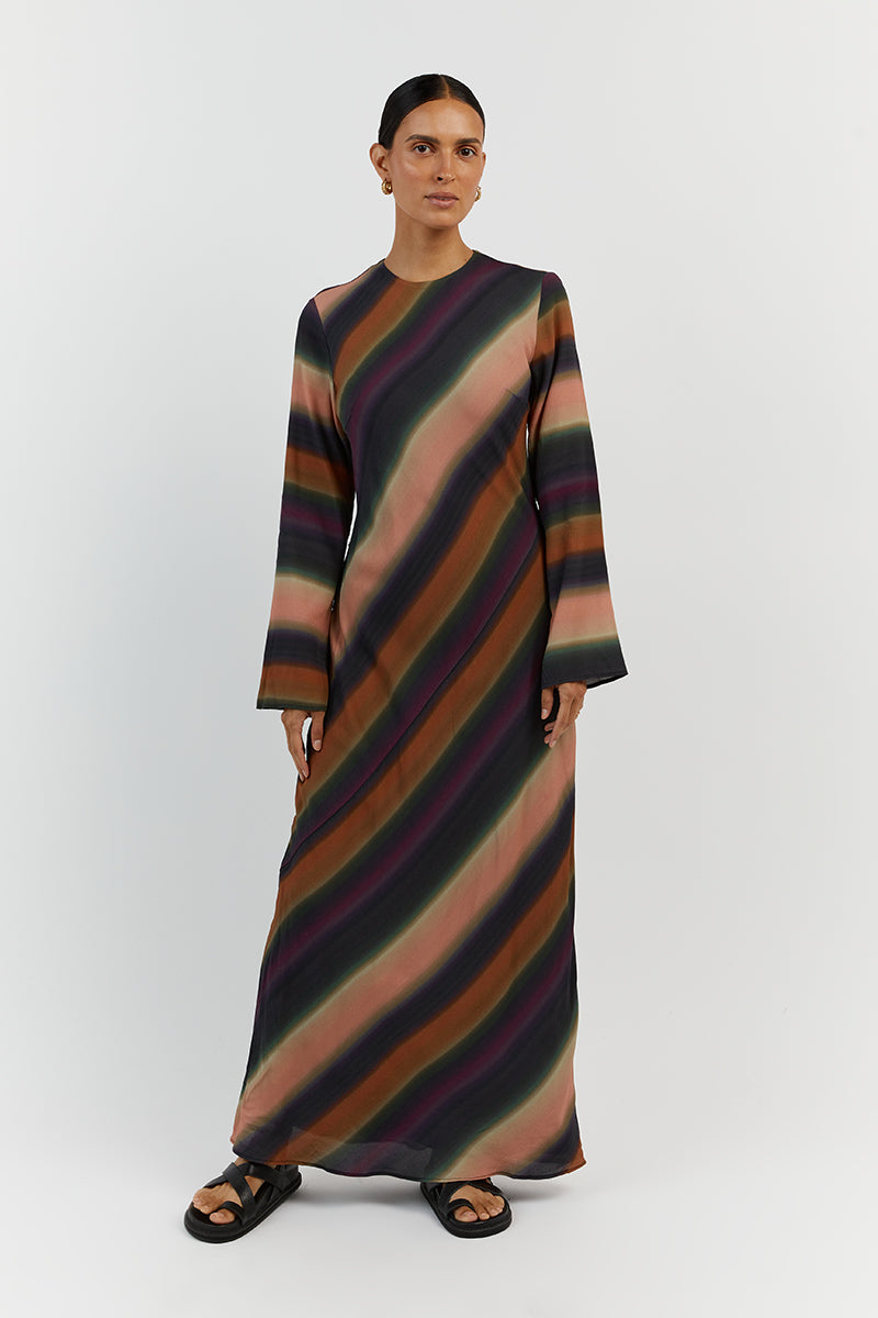 LULU OMBRE SLEEVED DRESS