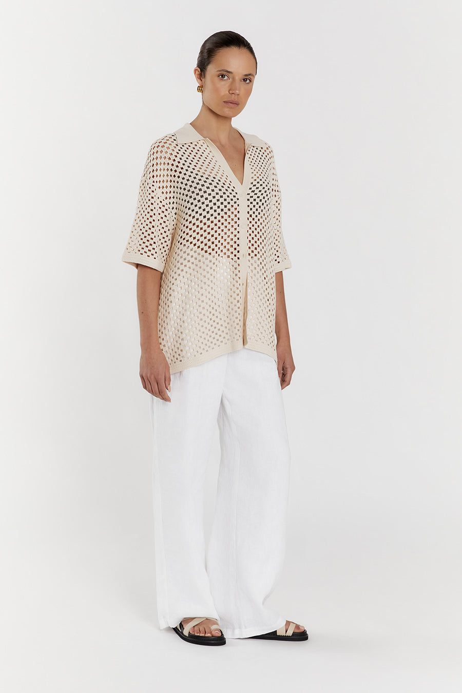 SONNY NATURAL CROCHET SHIRT