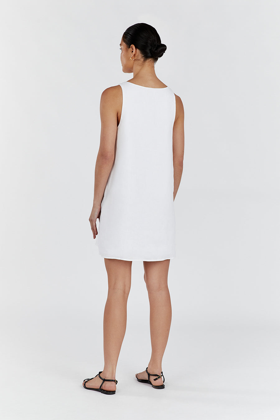 SHANNON WHITE LINEN MINI DRESS