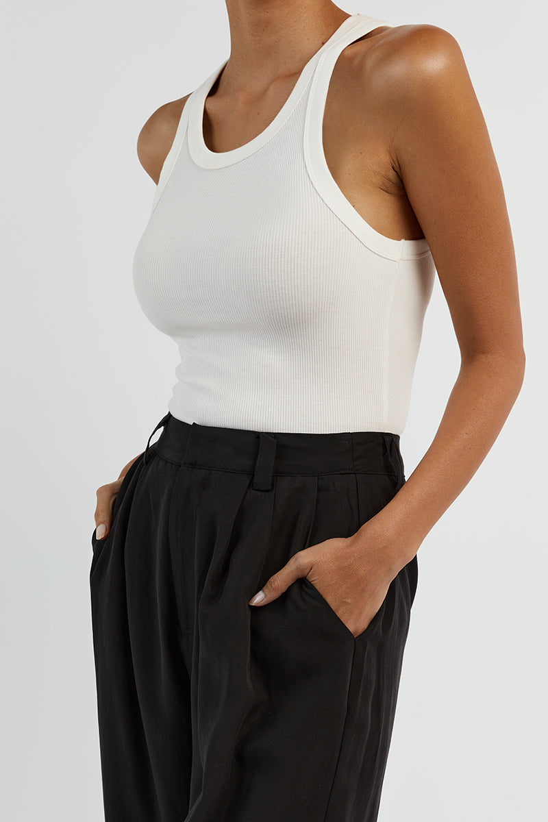 AMELIA BLACK LINEN BLEND PANT