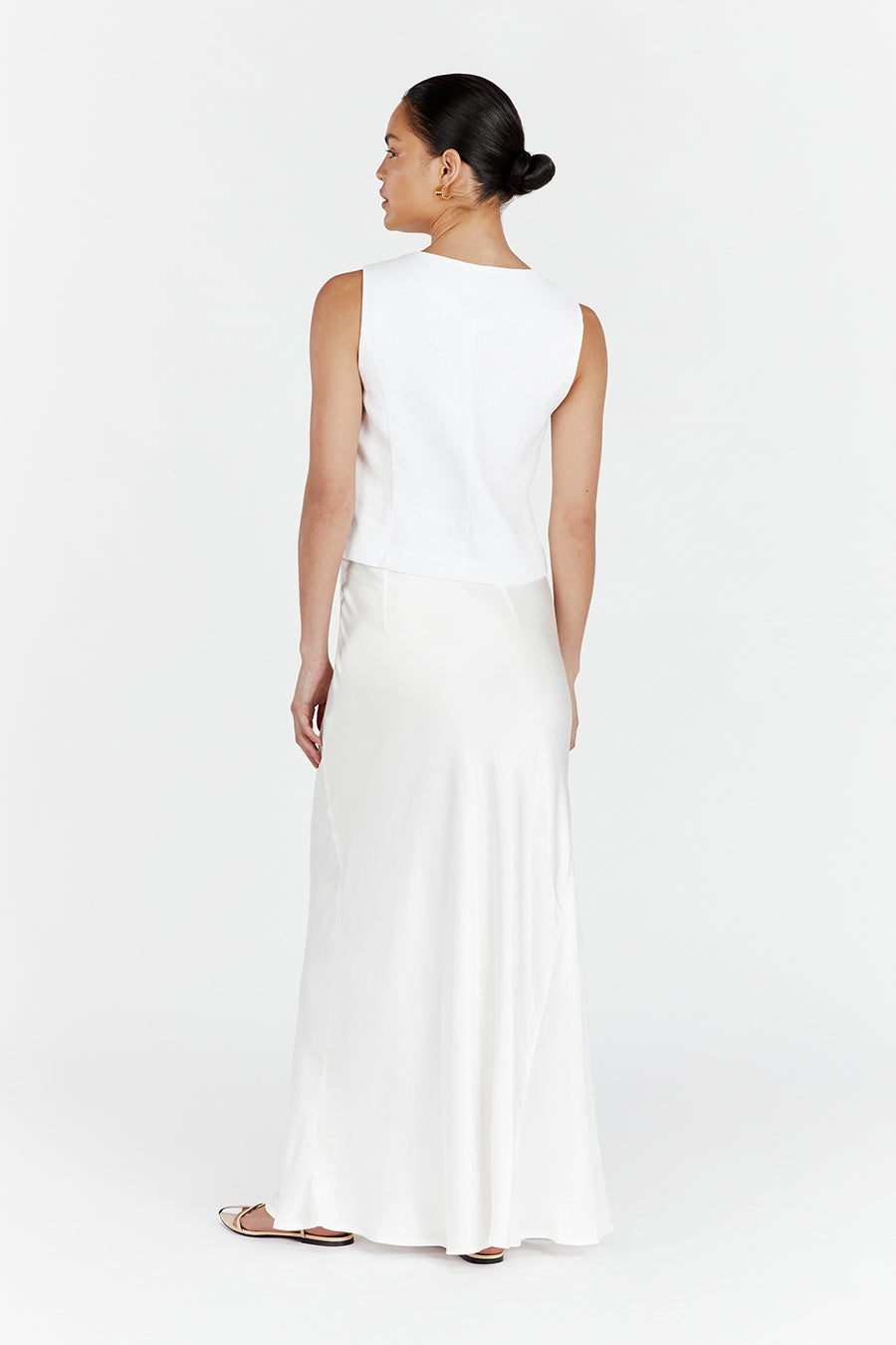 CHARLI WHITE SATIN MAXI SKIRT