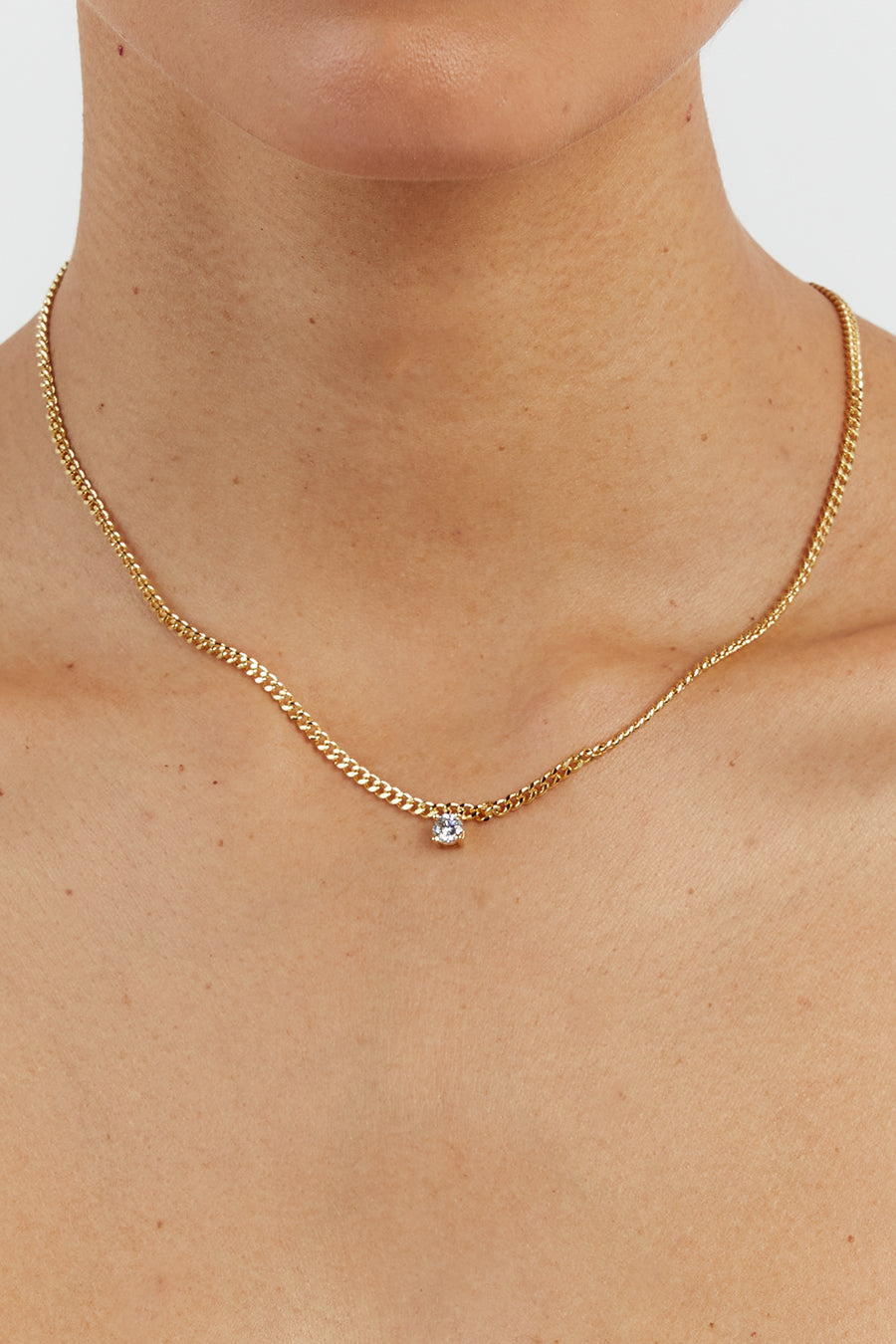 LUV AJ BARDOT STUD GOLD NECKLACE