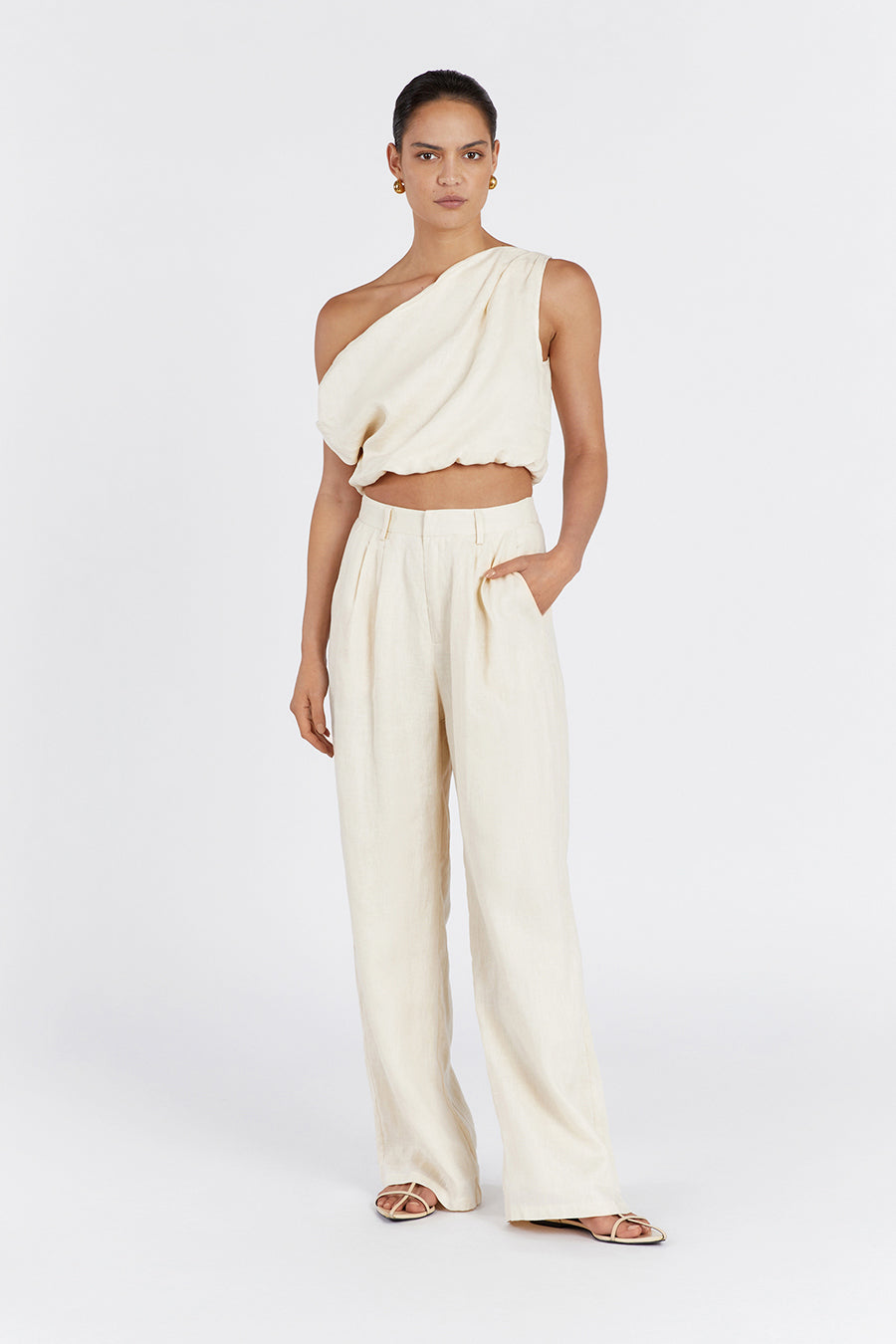 NORAH BUTTERMILK LINEN PANT