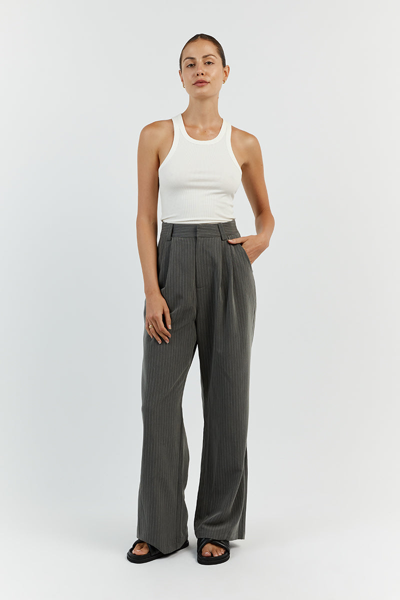 DIEGO GREY PINSTRIPE PANT