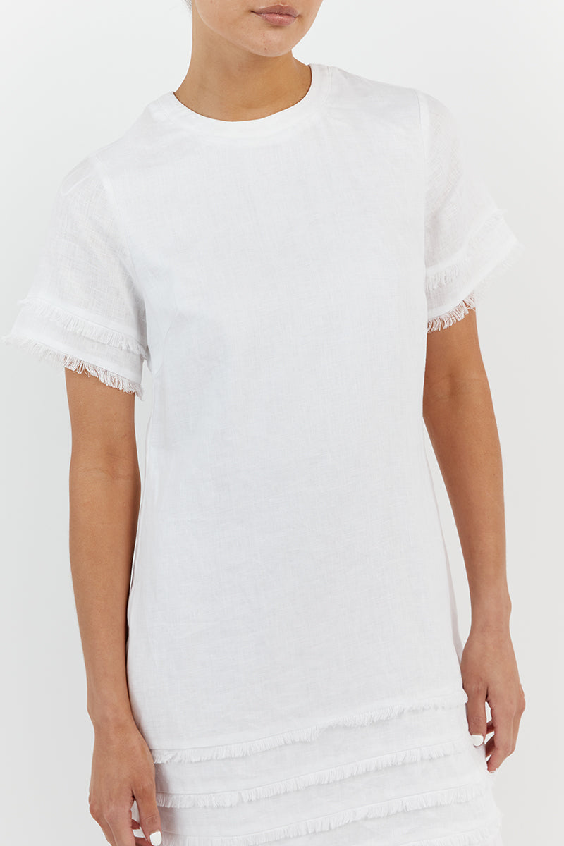 GEORGIE WHITE LINEN MINI DRESS