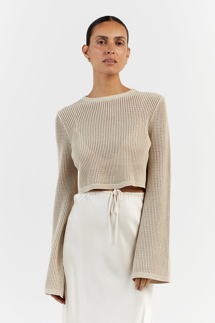 OPHELIA STONE LONG SLEEVE CROP