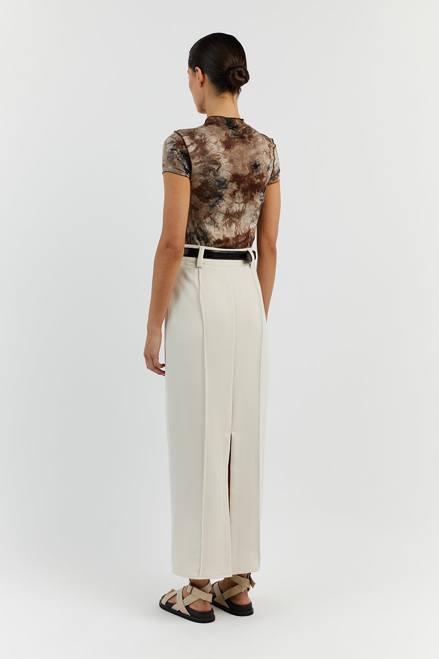 SAWYER TAUPE TIE DYE CAP SLEEVE TOP