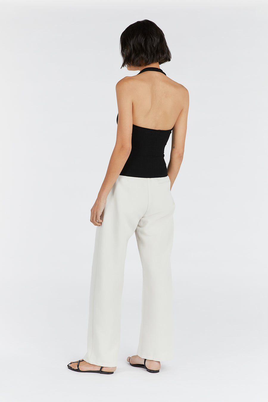 EDDISON BLACK KNIT HALTER TOP