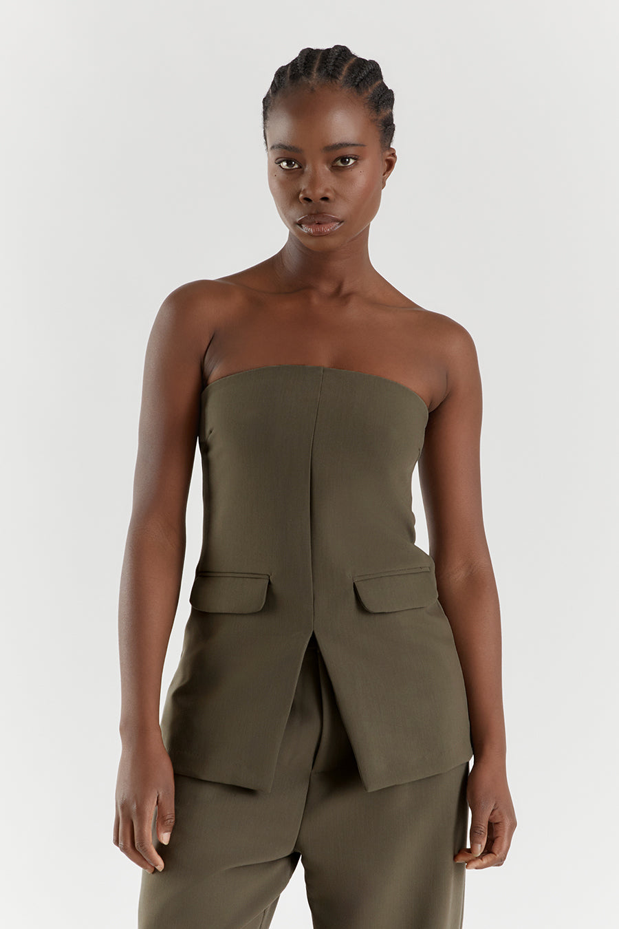 WILLA PETROL STRAPLESS TOP