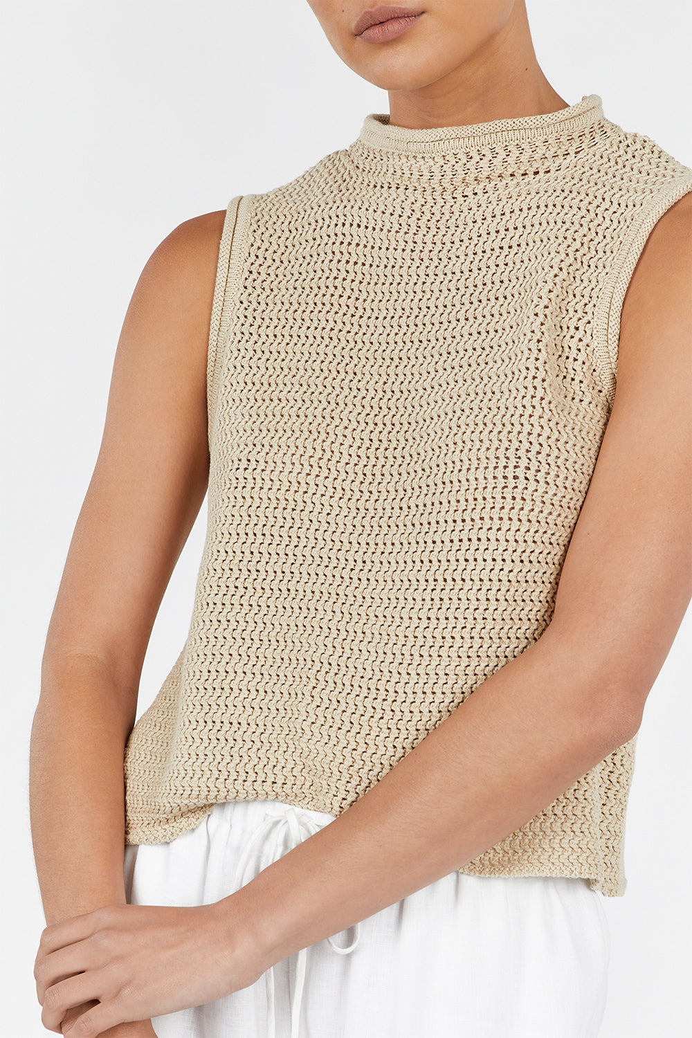ZADIE NATURAL CROCHET TANK