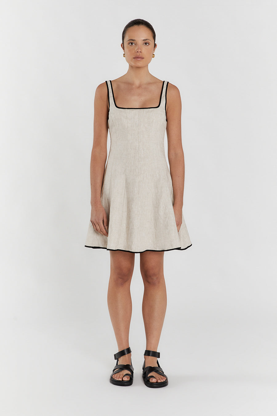 BECK NATURAL LINEN MINI DRESS