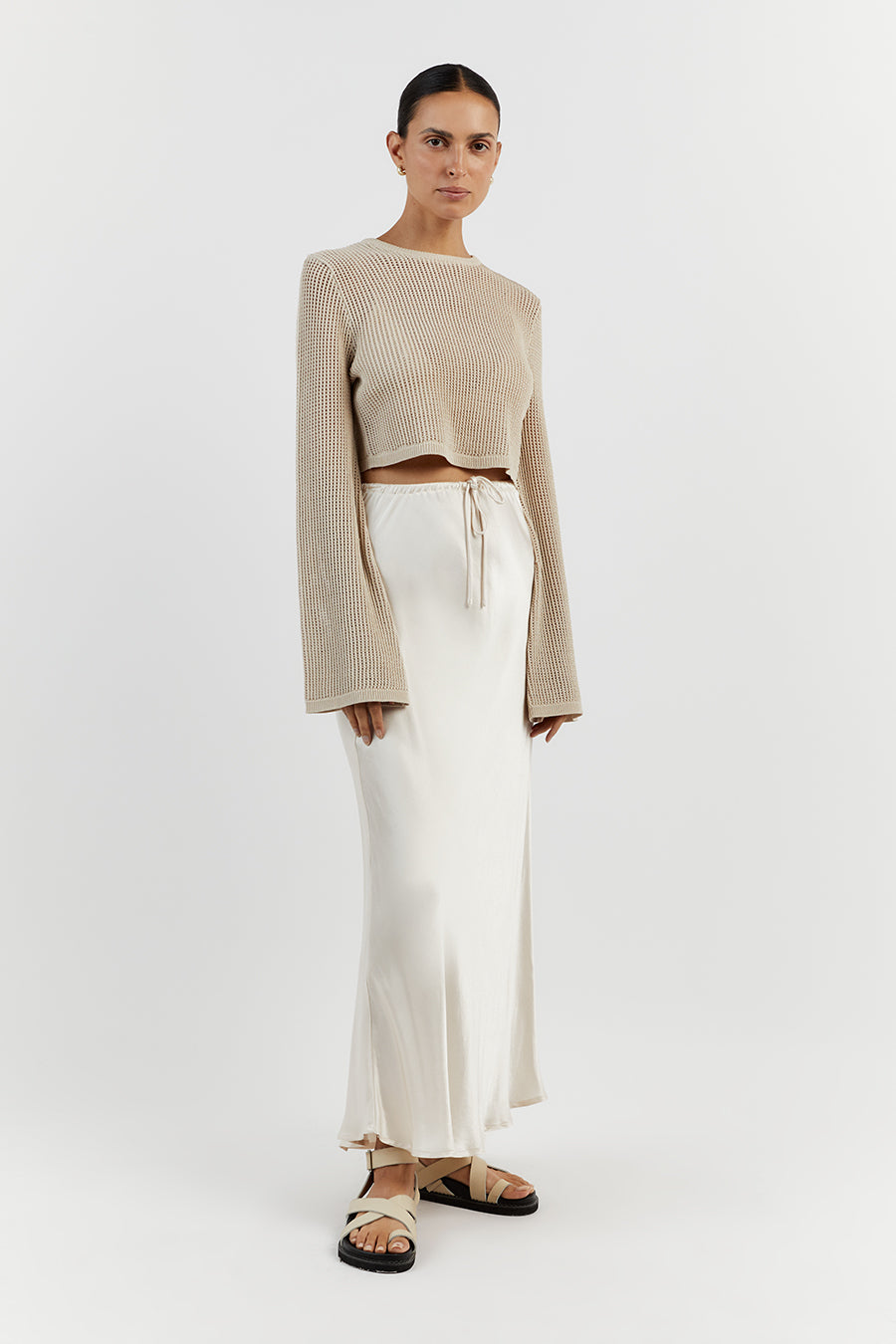 OPHELIA STONE LONG SLEEVE CROP