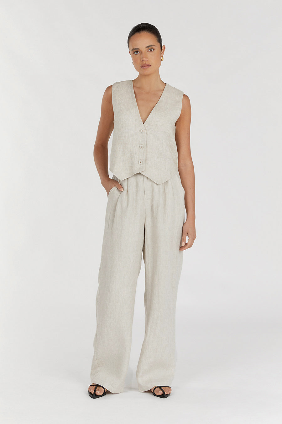BANKS NATURAL LINEN VEST
