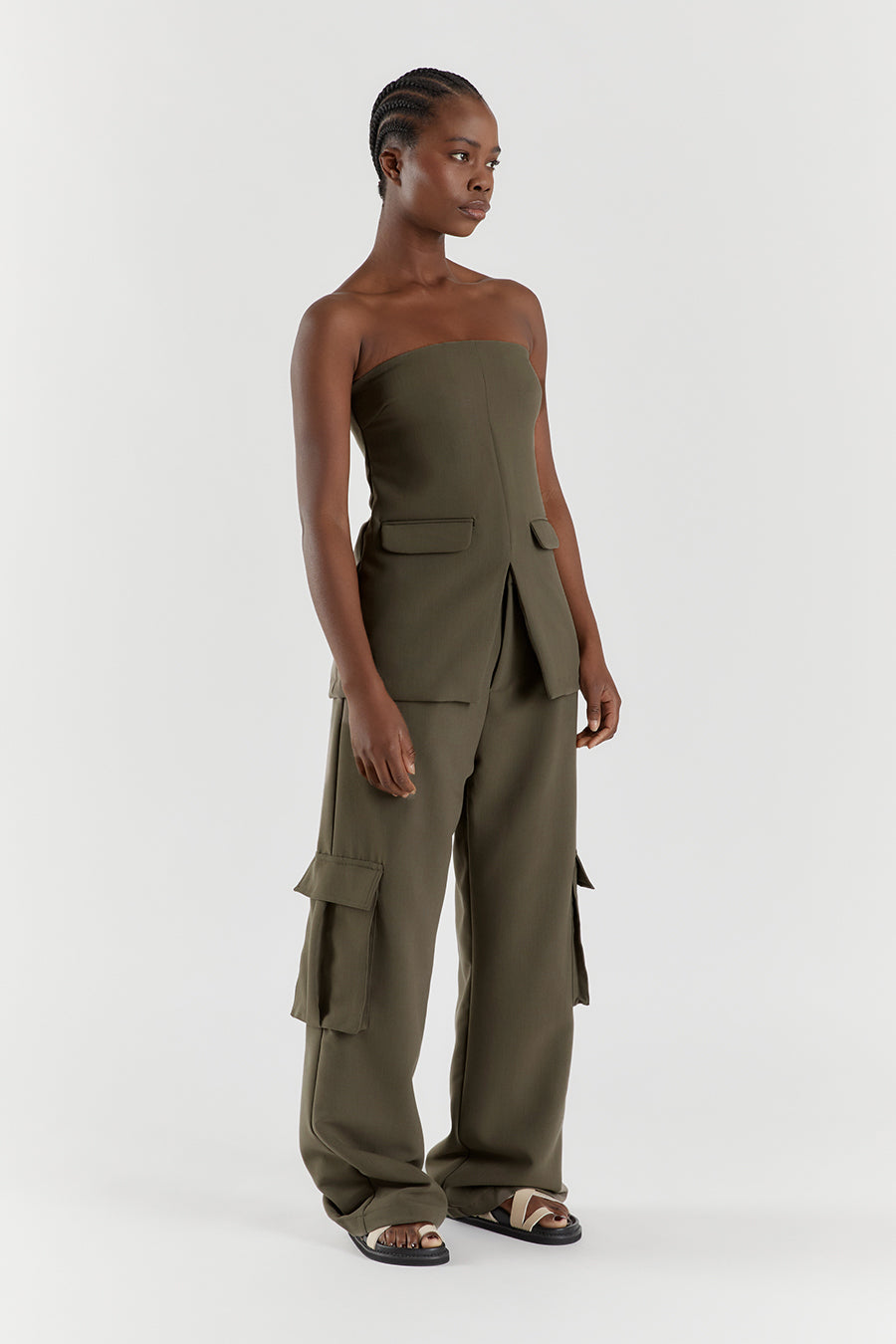 WILLA PETROL STRAPLESS TOP