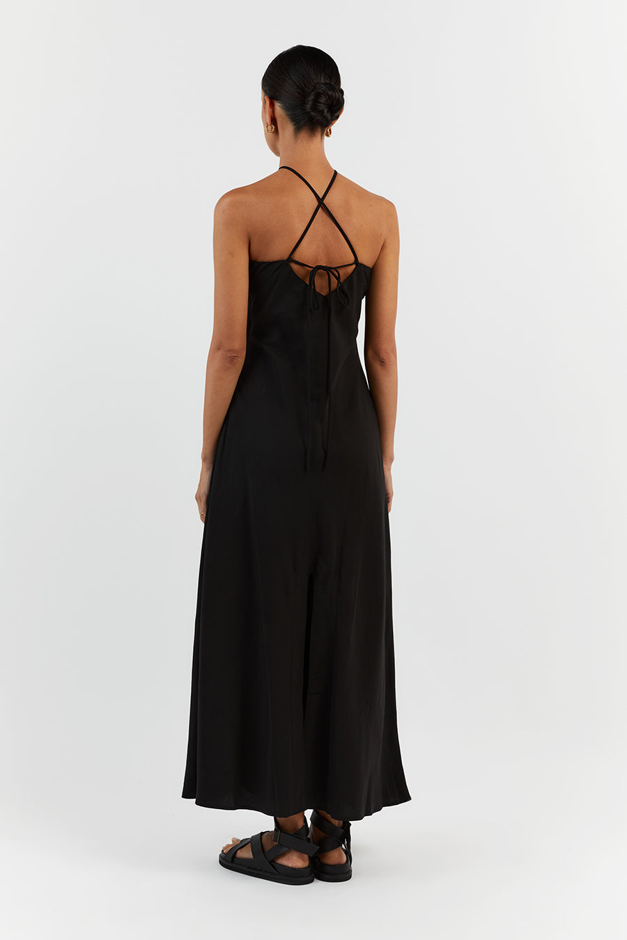 LEVI BLACK TENCEL BLEND MIDI DRESS