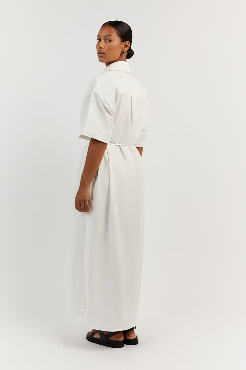 MAXIE WHITE COTTON SHIRT DRESS