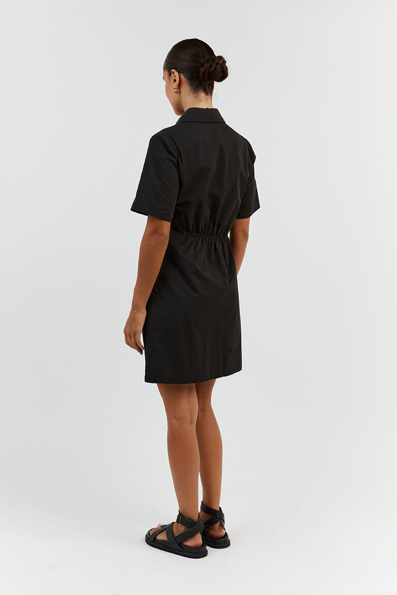 ALLISON BLACK COTTON MINI DRESS