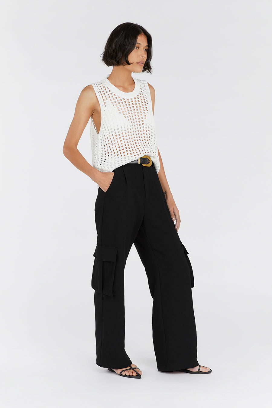 HUNTER OFF WHITE CROCHET TANK