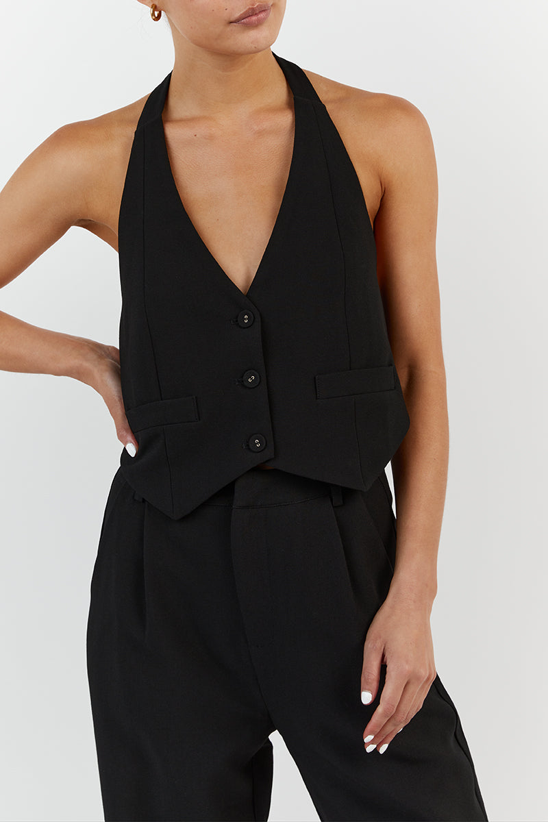 EVA BLACK HALTER VEST