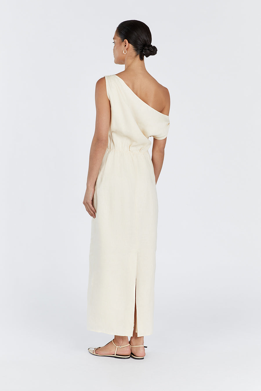 CASS BUTTERMILK LINEN MIDI DRESS