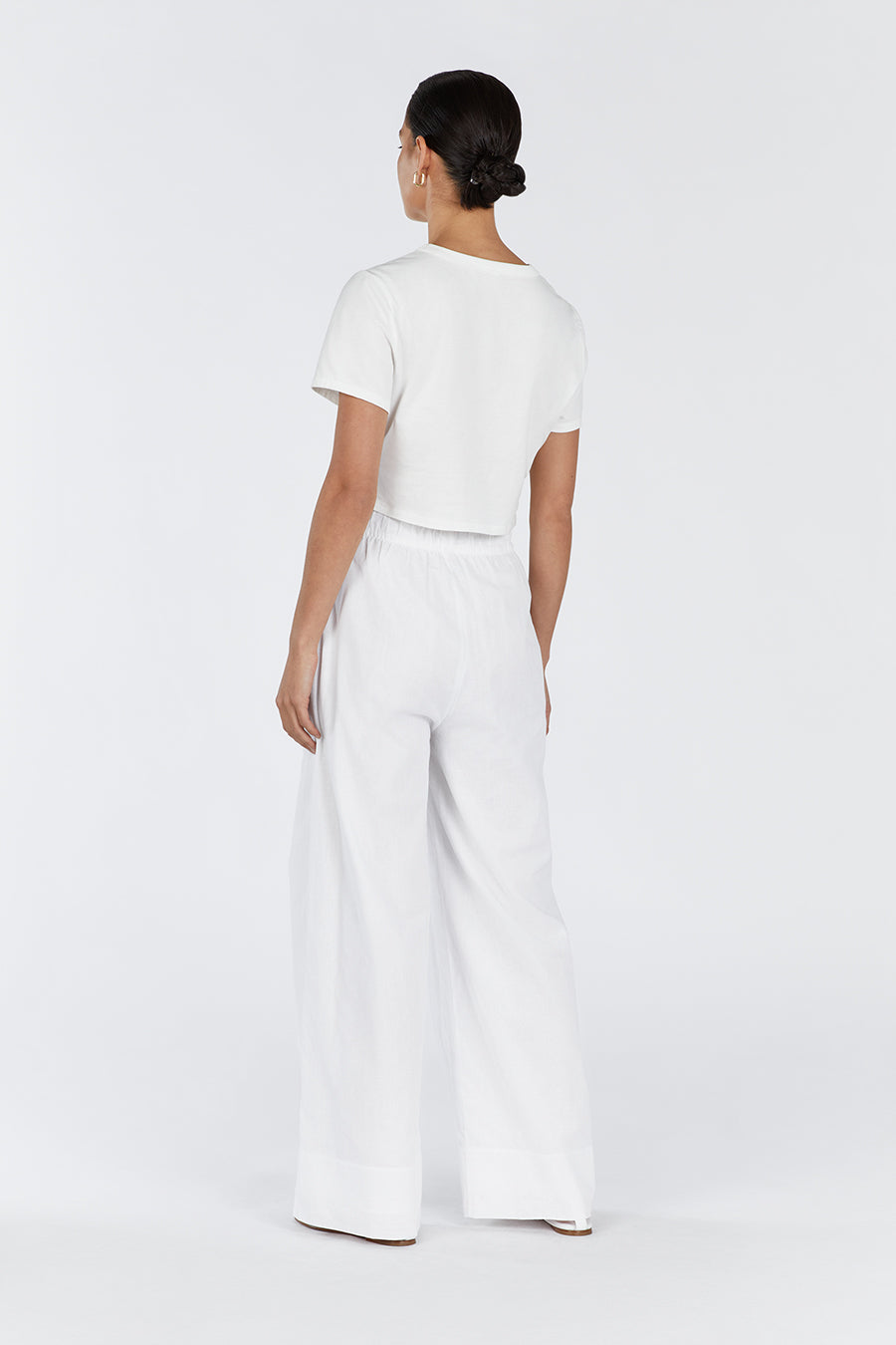 LAIKEN WHITE WIDE LEG LINEN PANT