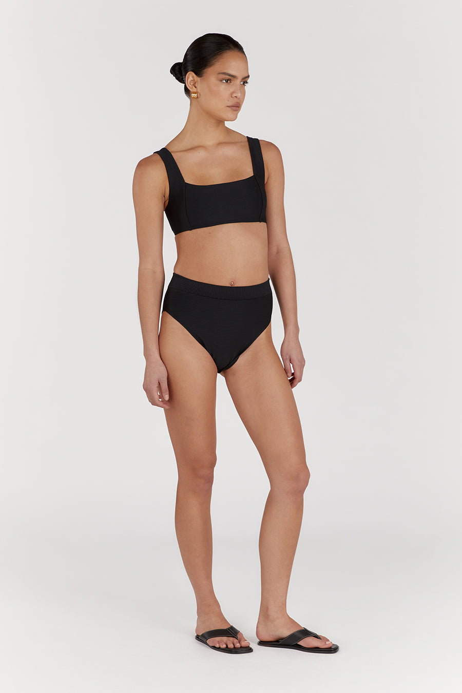 AMAYA BLACK SPORT BRA SWIM TOP