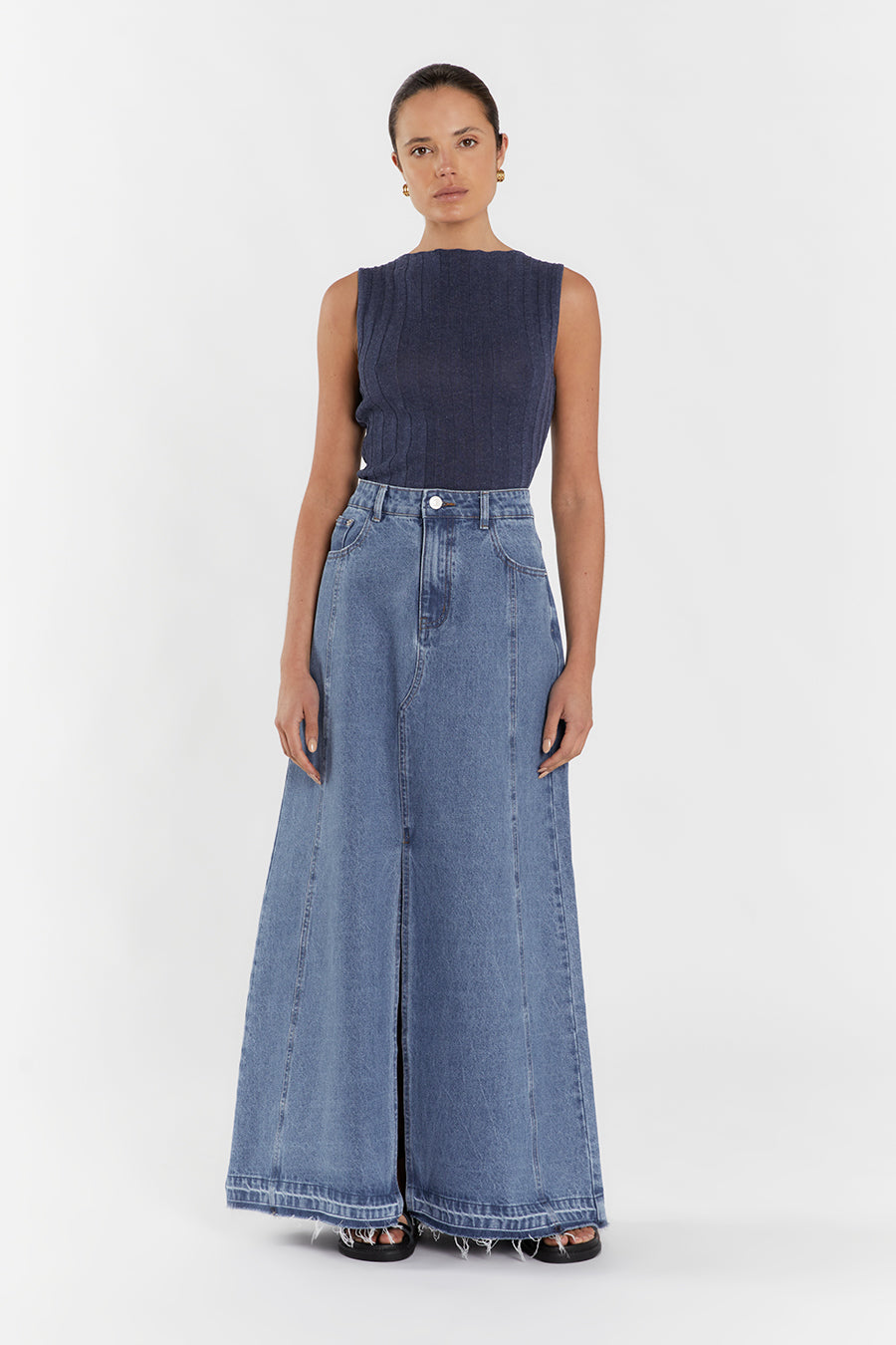 GOLDIE INDIGO MARLE BOAT NECK TANK