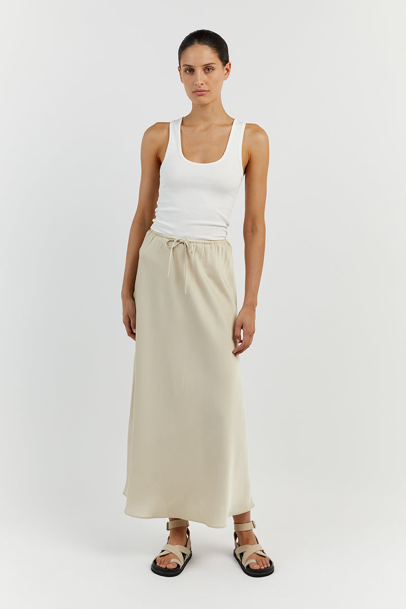 BOBBY STONE SATIN BIAS CUT SKIRT