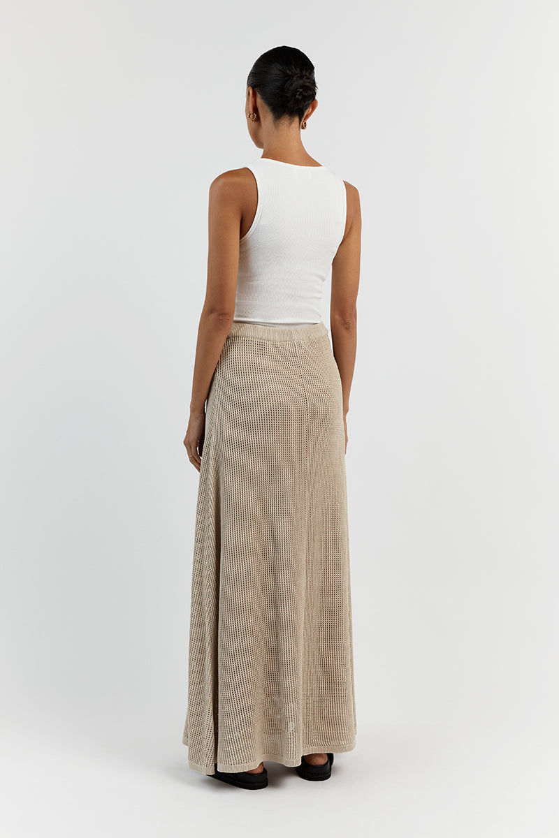 OPHELIA STONE CROCHET MIDI SKIRT