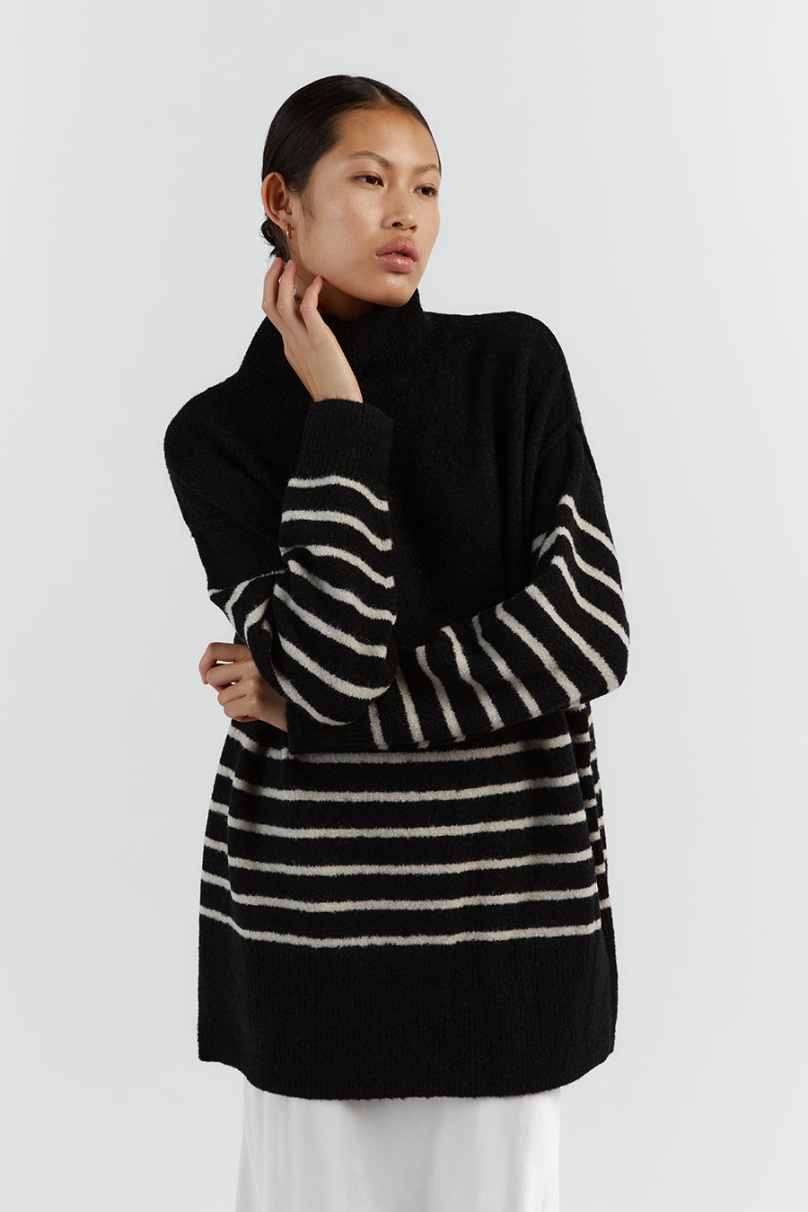 BROOKLYN BLACK/STONE STRIPE JUMPER