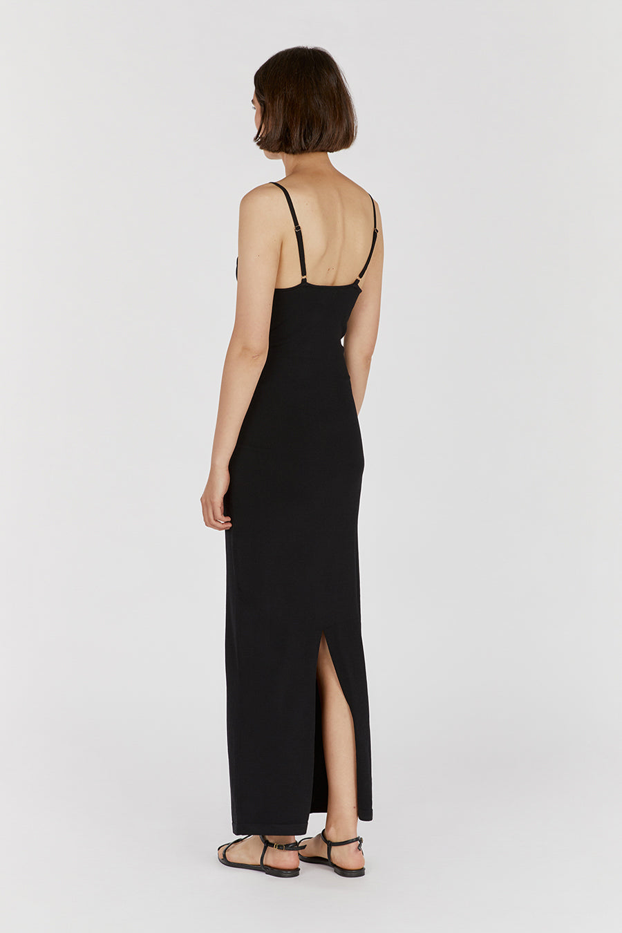 CORA BLACK KNIT MAXI DRESS